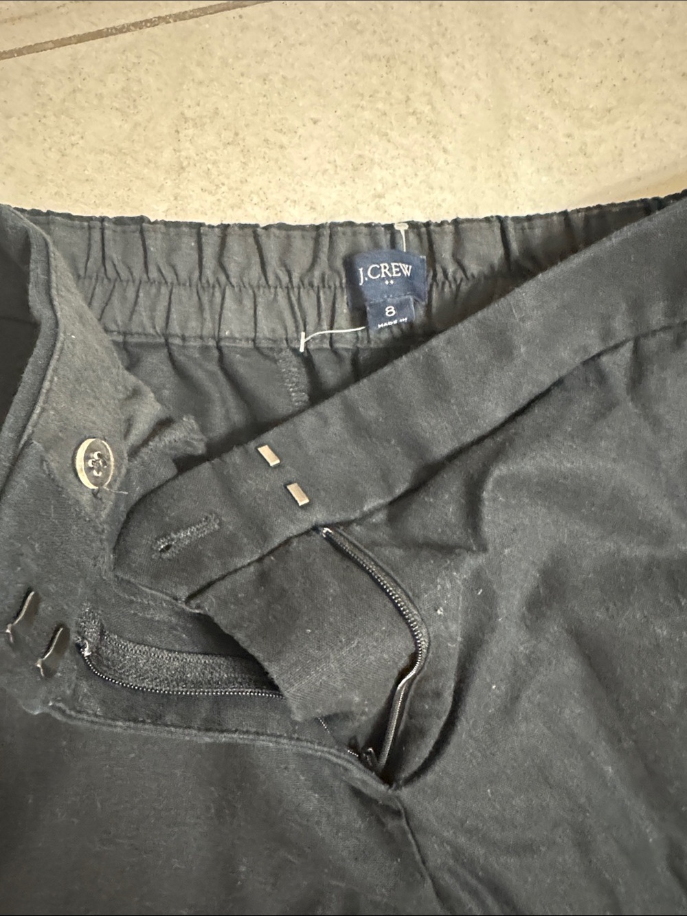 Linen ankle pants with stretchy back - Picture 2 of 4